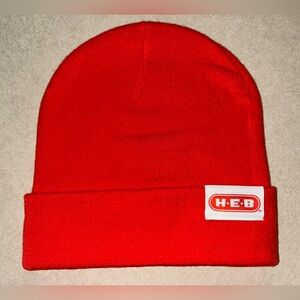 HEB Red Cuffed Knit Beanie Unisex One Size Fits Most